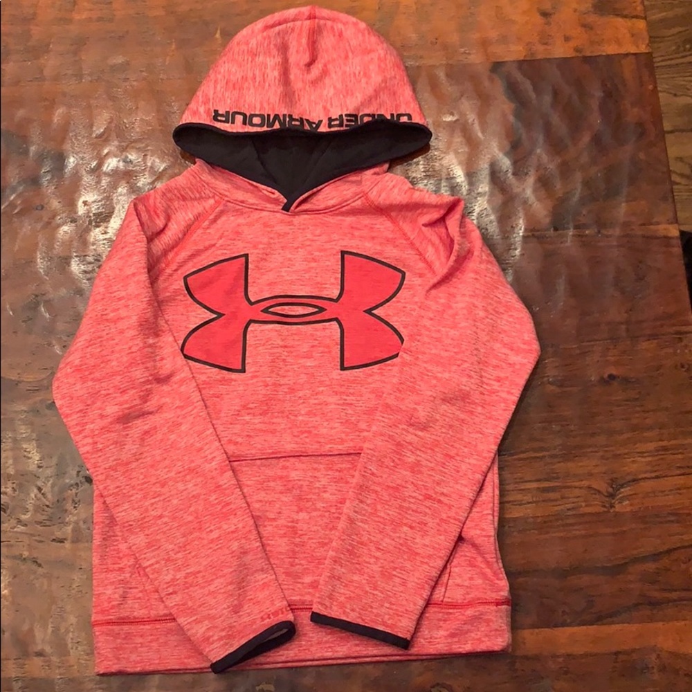 Under armor hoodie red and black